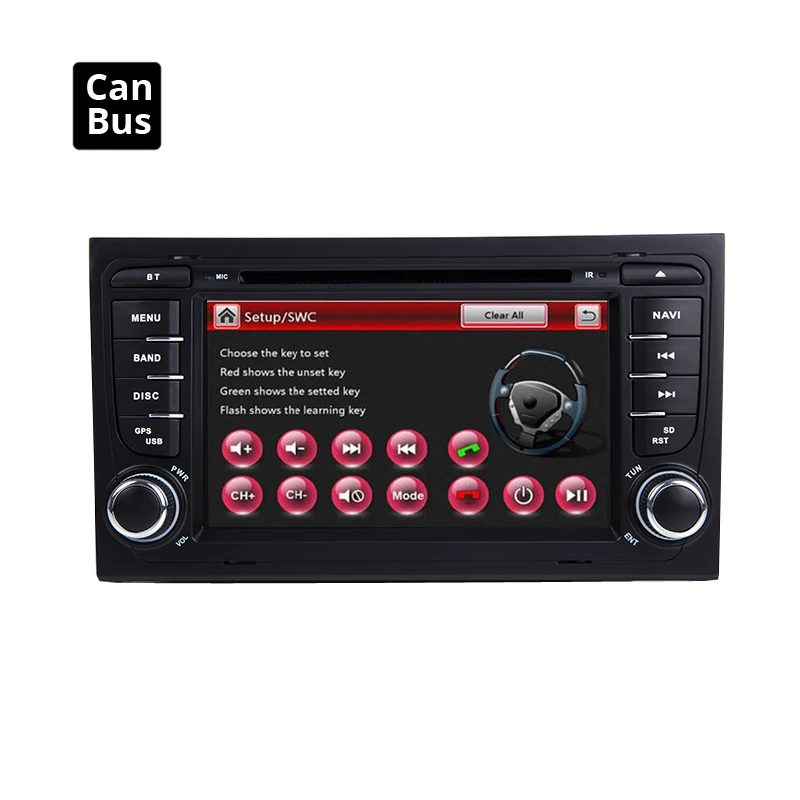 2 din автомобильный DVD Радио мультимедийный плеер стерео для Audi A4 2002-2008 B5 B6 B7 gps Авторадио Навигационная Система головное устройство