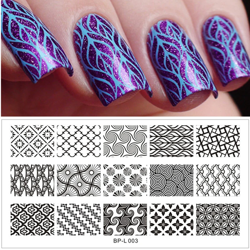 

BORN PRETTY Nail Stamping Plates Nail Art Stamp Template Image Plate DIY Manicure Decoration Nail Stamper