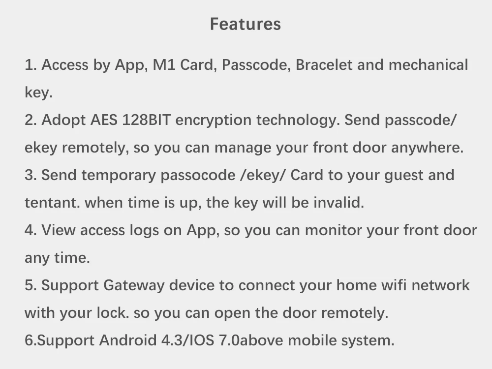 Электронный дверной замок, Смарт Bluetooth цифровое приложение Wifi клавиатура код без ключа дверной замок, пароль без ключа дверной замок