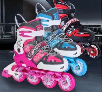 TOP quality!Kid's Roller Skates Shoes Athletic Roller Shoe for Children PU Material Skating Shoes 2 In 1 Inline skates Flat shoe adjustable carbon fiber shoes for kids speed skates shoes roller skating children inline skate boots professional