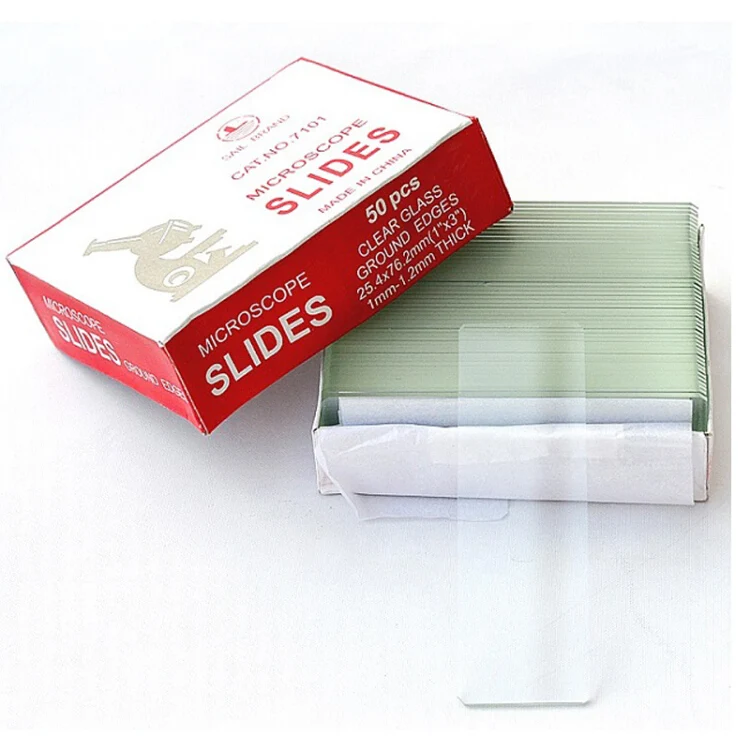 50pcs Blank Glass Microscope Slides and 100pc Square Glass Cover Slips