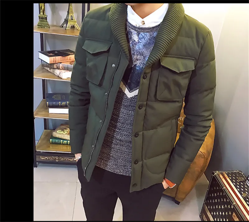 TEAEGG, теплые зимние куртки, Мужская одежда, высокое качество, толстый хлопок, армейский зеленый цвет, Jakets, мужское зимнее пальто, Blouson Hiver Homme AL346 - Цвет: army green