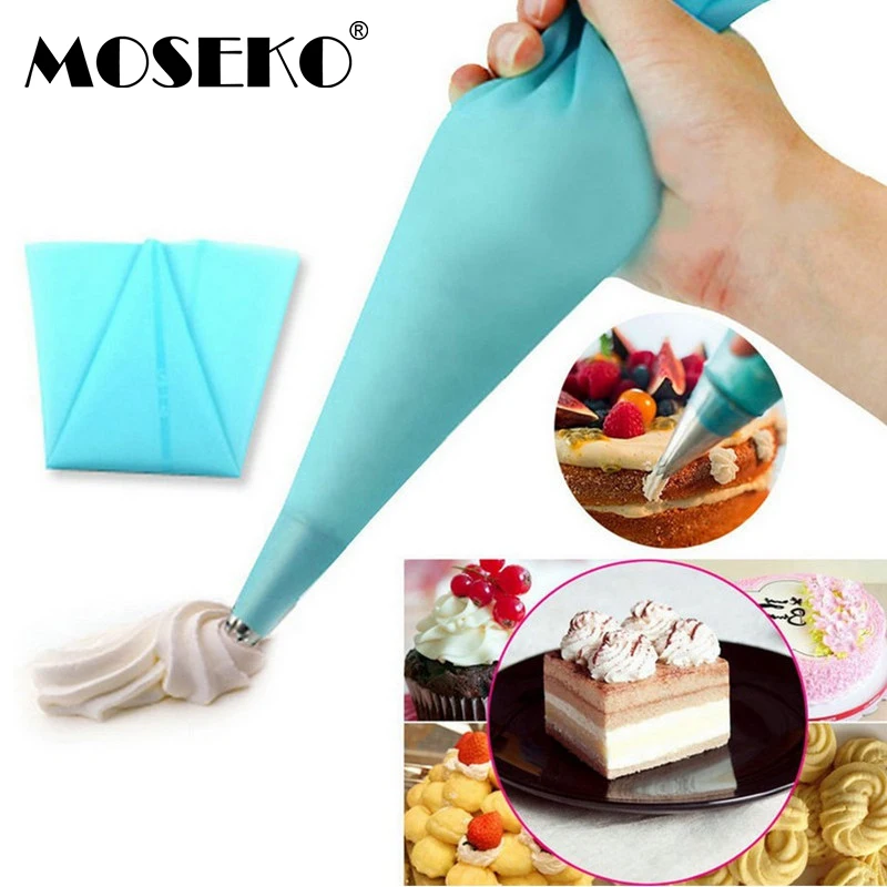 

MOSEKO 1PC Reusable Silicone Icing Piping Cream Pastry Bag Dessert Decorators Cake Cupcake Decorating Tools Bakeware Cake Tools