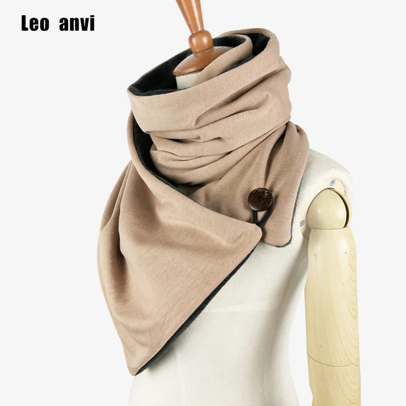 Leo anvi-bufanda infinity de punto para hombre y mujer, de botón, tubo grueso, regalo, Invierno - AliExpress Accesorios para la ropa
