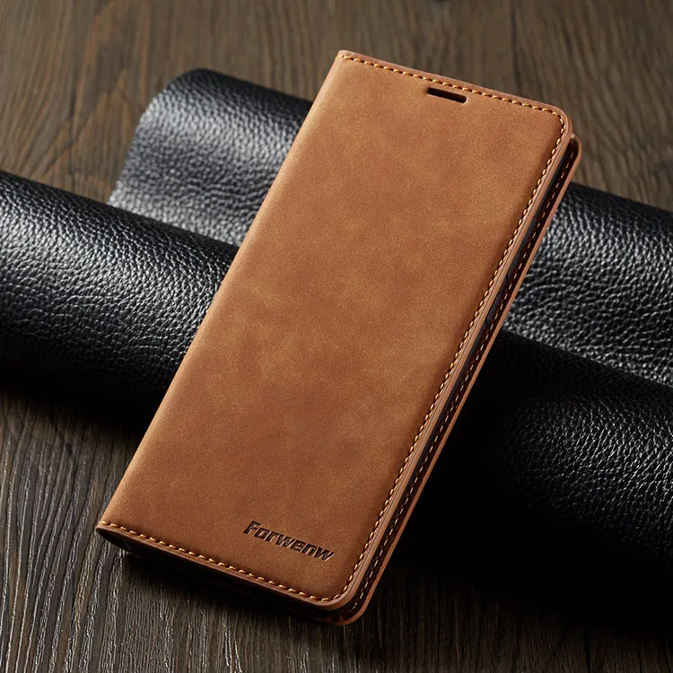 Brown Роскошный кожаный чехол-книжка для samsung Galaxy S10, S9, S8 Plus, S10e, Note 9, A6, A7, A8, держатель для карт, Магнитный кошелек, подставка, чехол-книжка - Цвет: Brown