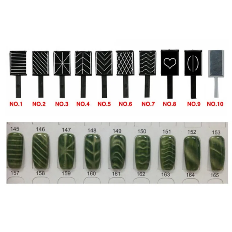 Shellhard 11pcs/set Nail Magnet Lightweight Nail Magnet Set Wand Magnetic Pen For Cat Eye Gel Polish Nail Art Tool