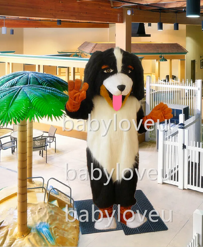 Realistic Bernese Mountain Dog Mascot Costume Adult Size Lovely Snowman