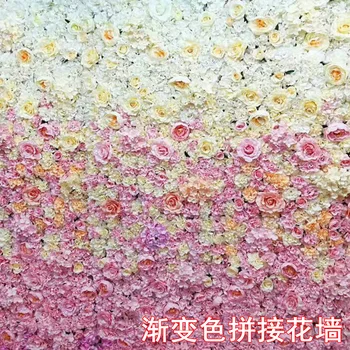 

Wedding Flower wall 40x60cm gradient flower row dahlia hydrangea rose peony flower Wall Arch artificial silk Flowers for wedding