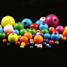 BTFBES 500 шт Круглые деревянные разделительные бусины богатого цвета 5-25 мм экологически чистые шарики для рукоделия ювелирных изделий для изготовления детских игрушек