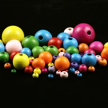 Btfbes braçadeiras, 500pcs ricas cor redonda madeira miçangas 5-25mm ecológica bola solta contas para diy jóias brinquedo do bebê handwork