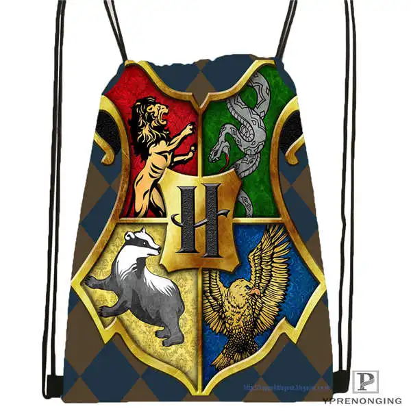 На заказ harry_potter_hufflepuff рюкзак на шнурке сумка милый рюкзак Детская сумка(черная спинка) 31x40 см#20180611-02-96 - Цвет: Drawstring Backpack