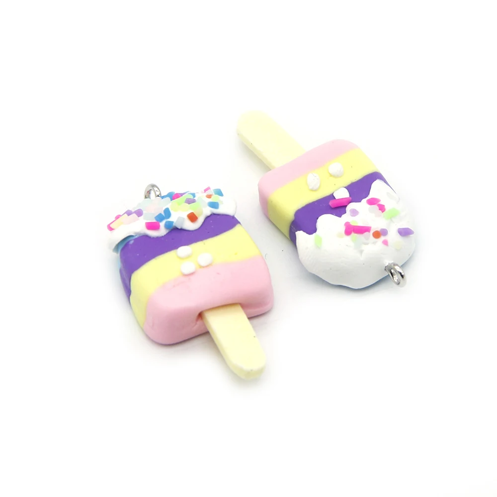 David accessories 32x17mm Cake Ice cream Polymer Clay For Decoration Supply Gift Pendant 25pcs,DIY Handmade Accessories,25Yc5559