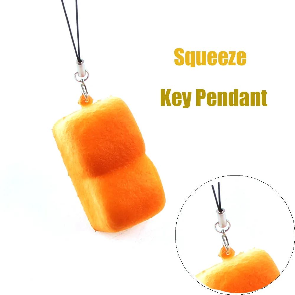 

Cute Squishy Toys Mini Bread Slow Rising Scented Squeeze Relieve Stress Toys Key Pendant Fun Kids Toy 2019 jouet enfant 25-30