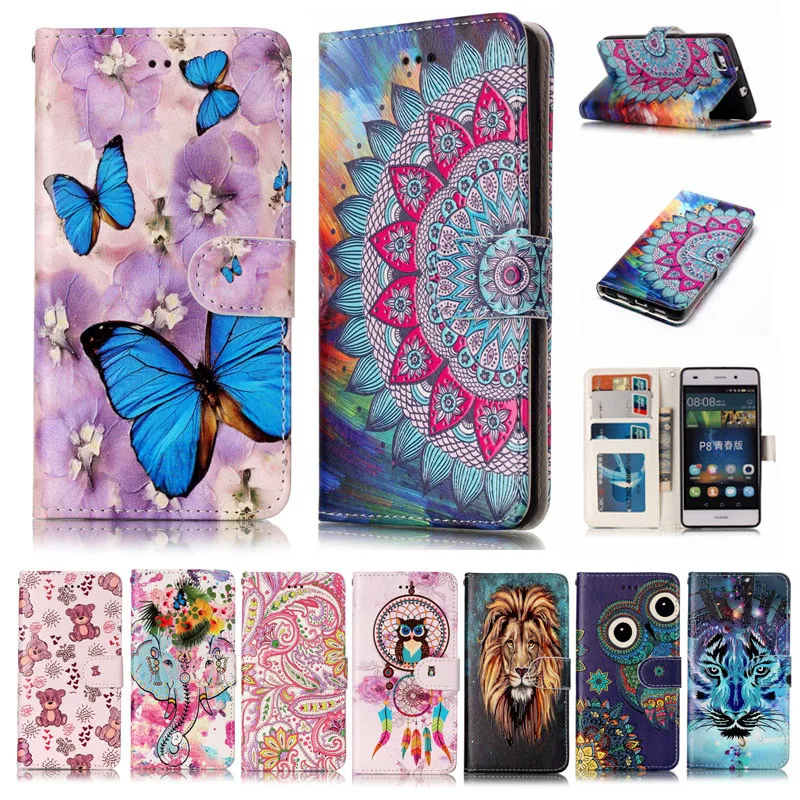 

Huawei Ascend P8 Lite P8 Mini ALE-L21 Case Kickstand Card Slots Wallet Flip Leather Case Cover for Huawei P8 Lite ALE L21 5.0