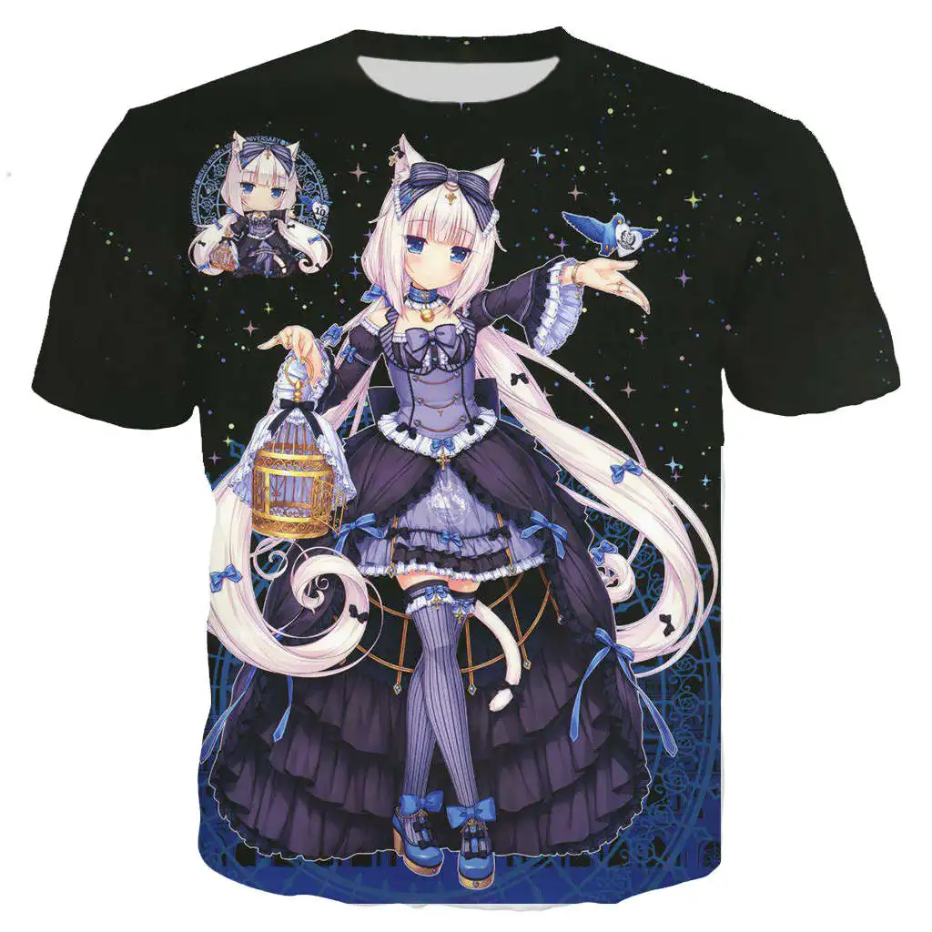 Новая крутая футболка для мужчин/женщин Nekopara Chocola Vanilla с 3D принтом футболки