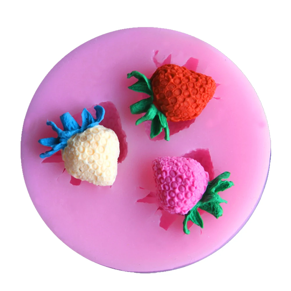 

Strawberry Cake Decorating Silicone Molds For Handmade Soap, Bread, Pizza, Sugarcraft, Fondant, Chocolate, Mousse, Pudding, Clay