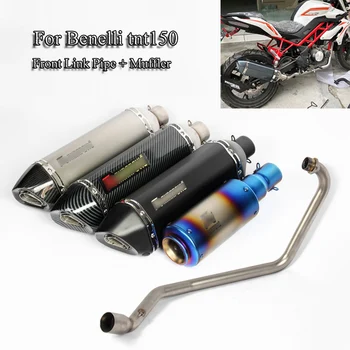 

Slip On For Benelli tnt150 Slip On Motorcycle System Pipe Front Header Link Pipe Muffler Exhaust Tip Tube Scooter Moto Modified