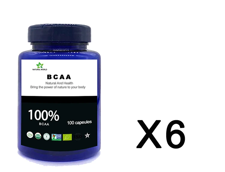 Натуральный BCAA 100 шт/бутылка bcaa порошок - Цвет: 6 bottle  600pcs