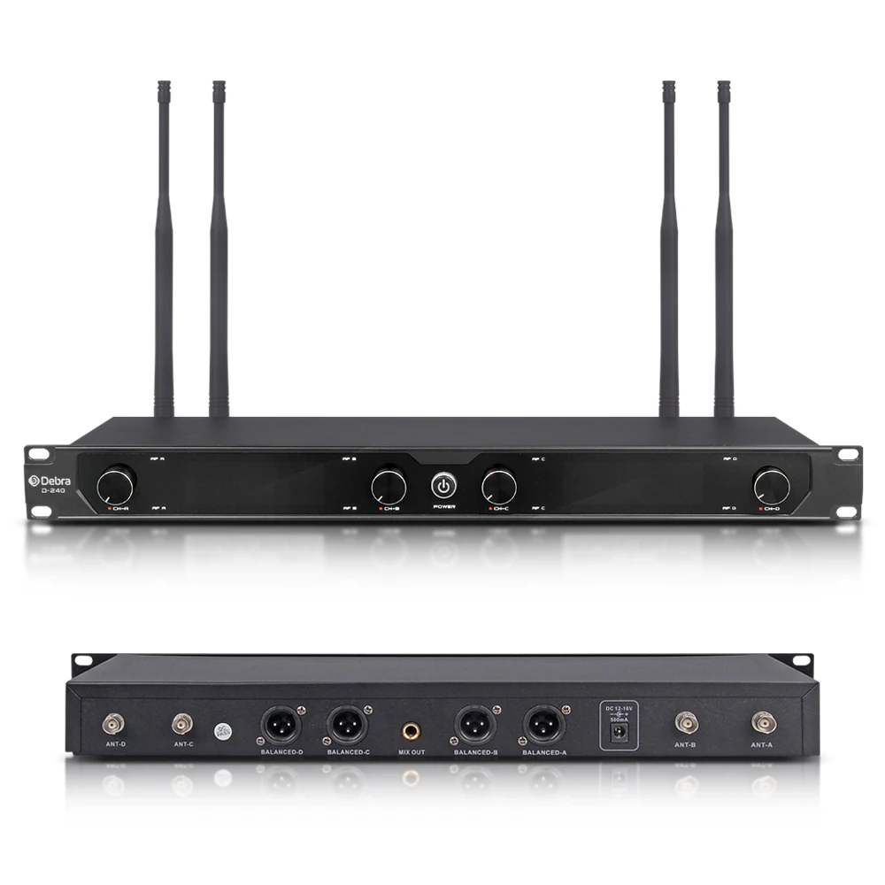 US $109.02 Top QualityDebra Audio D240 4 Channel Handheld Or Lavalier Headset UHF Wireless Microphone System For Speech Karaoke Party