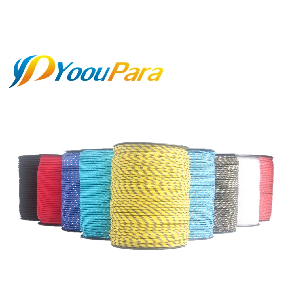 YoouPara 30 الألوان أكثر Paracord 3 ملليمتر 100 متر المظلة الحبل تسلق التخييم حبل DIY سلسلة الملابس خط متعددة الوظائف حبل