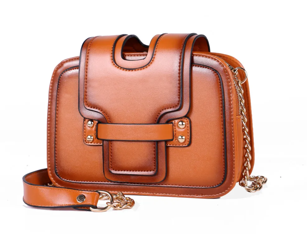 

KYYSLO Retro three-tier organ clip chain bag womens shoulder crossbody bags Korean version of the simple wild Small square bag