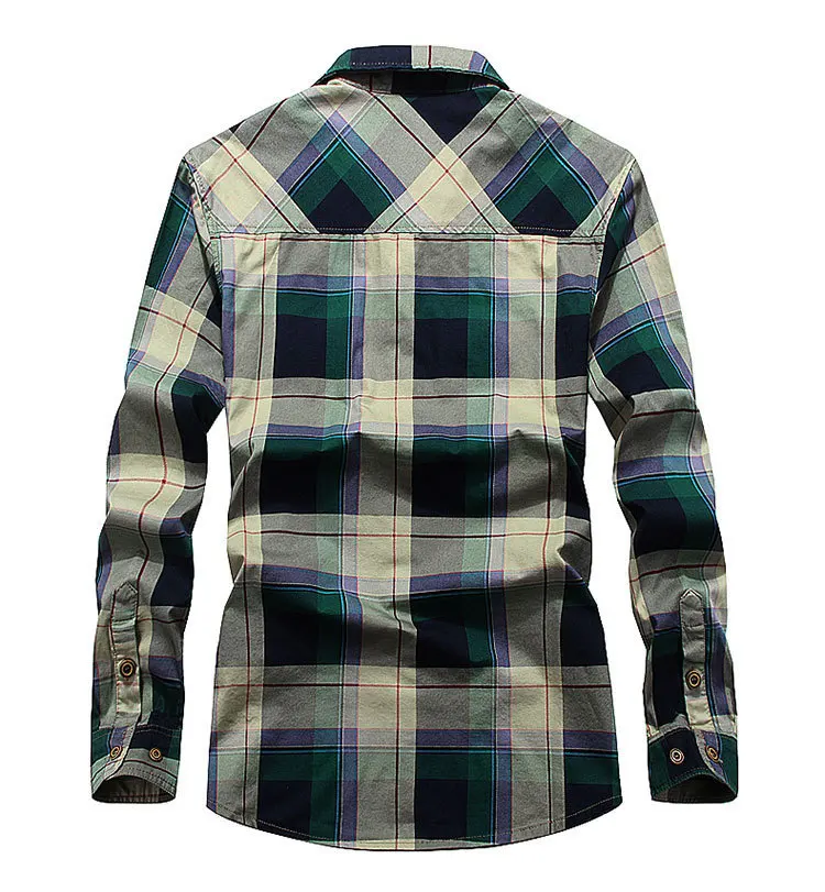 AFS JEEP Chemise Homme Camisa Masculina рубашки#1592 брендовая одежда рубашка хлопок Клетчатая Мужская рубашка размера плюс XXXXL