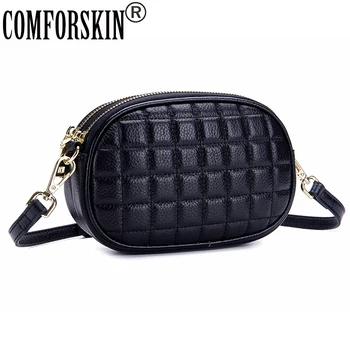 

COMFORSKIN Luxurious Women's Leather Clutch Bag New Arrivals Ladies Messenger Bag Fashion Cross-body Bags Double Zipper Handbags