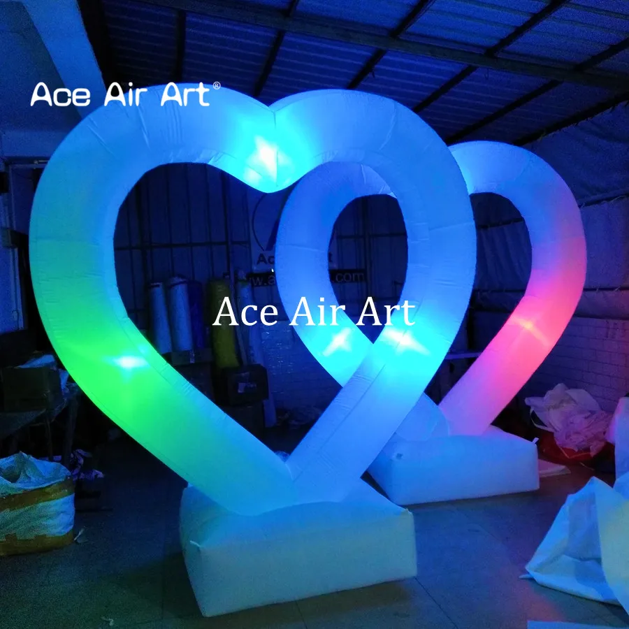 

Indoor decoration red beautiful led large inflatable heart mode with base and fan for show