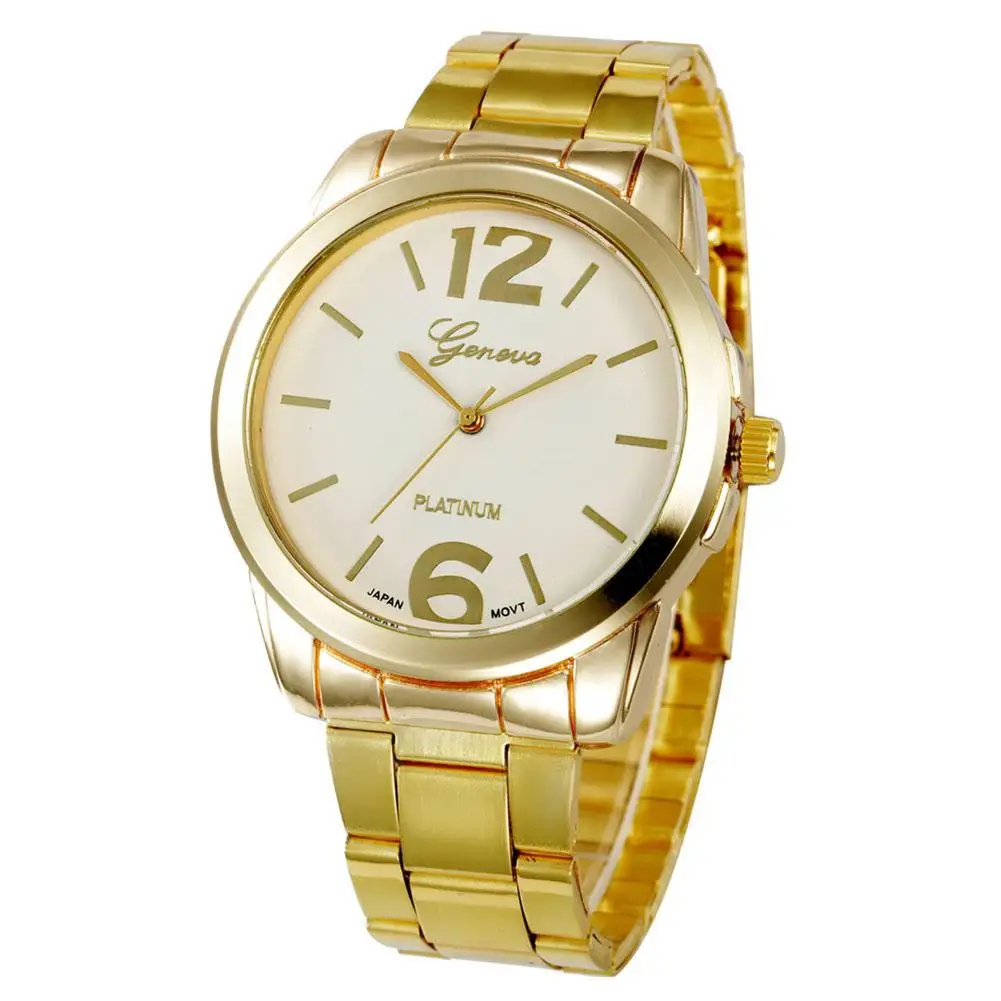 

Fashion Quartz Wrist Watch Alloy Band Large Arabic Numerals Markers Analog Watch 2018 hot sale dropshipping