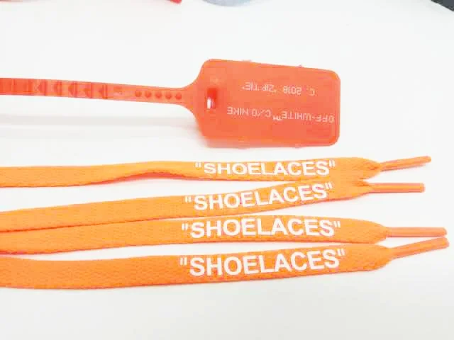 Принт "шнурки" Kanye OW для выключения тапки с застежкой-молнией галстуком-бабочкой белые шнурки овальные шнурки веревка кружево AJ обувь западные черные оранжевыми шнурками - Цвет: red orange