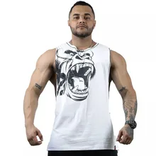Новая одежда Gorilla Muscle хлопковые майки для мужчин с принтом без рукавов для тренажерного зала Стрингер топы для мужчин