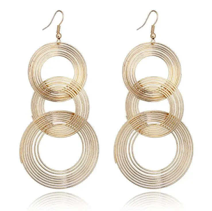 

Earrings For Women Pendant Silver Hanging Vintage Statement Gold Girls Fashion Jewelry Big Bezel