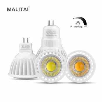 

MR16 LED 12V AC/DC 12V Spot light Bulb GU 5.3 MR16 Dimmable lamp GU5.3 COB 110V 220V 3W 5W 7W Spotlight AC 85V- 265V Aluminum