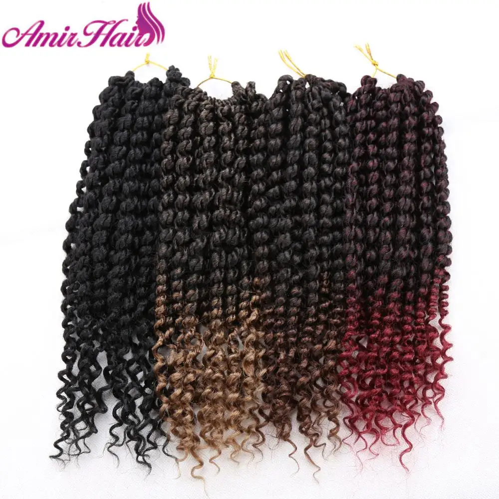 

Amir Senegalese Spring Twist Braids Faux locs Passion Synthetic Braiding Hair kinky curly crochet hair Extension for women14inch