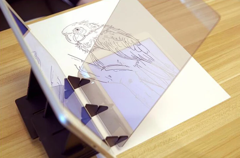 Отслеживающая проекция оптическая доска для рисования эскиз зеркальная поверхность копировальный стол отражающий светильник изображение доска Кронштейн для мобильного телефона
