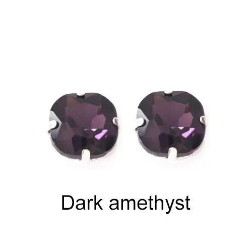 Dark Amethyst Круглые разноцветные стразы с кристаллами, стразы для шитья, Стразы для одежды B3465 - Цвет: Dark Amethyst