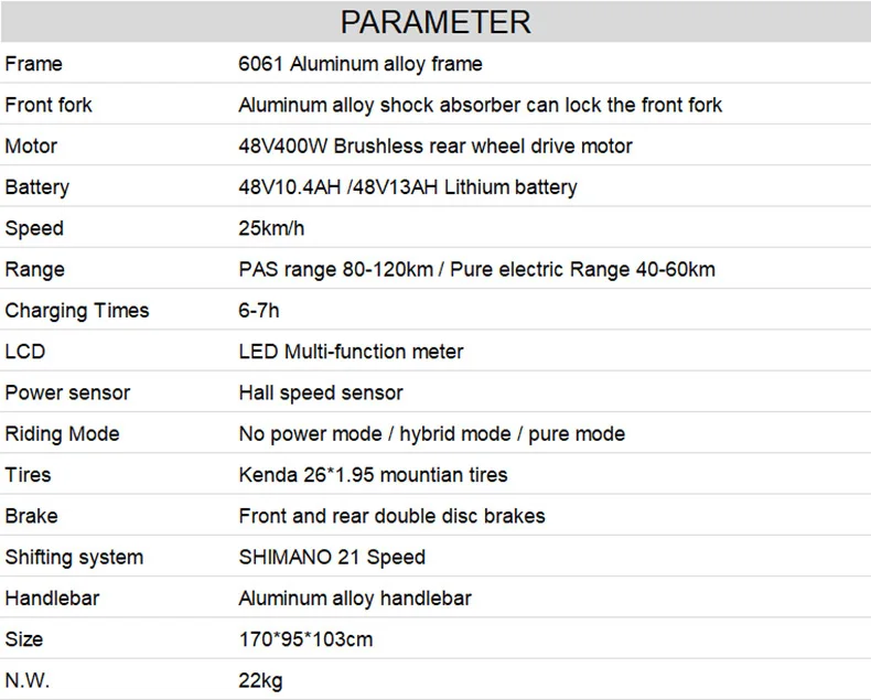 Flash Deal 26 Inch 48 V Electric Bicycle Lithium Battery 400 W High Speed Motor Lightweight 6061 Range 80-120 Km Framework Hydraulic Emtb 16