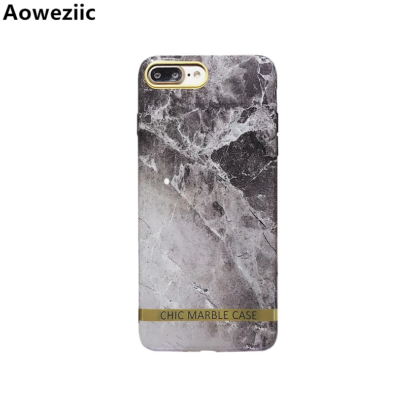 Aoweziic Net red marble brand 6S mobile phone shell X XS MAX XR For iPhone 6plus soft shell 7plus case simple lovers 8Plus