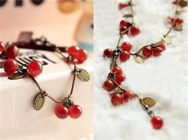 N038 горячая Распродажа модное тайское стильное сладкое Вишневое ожерелье торговля ювелирное ожерелье s женское