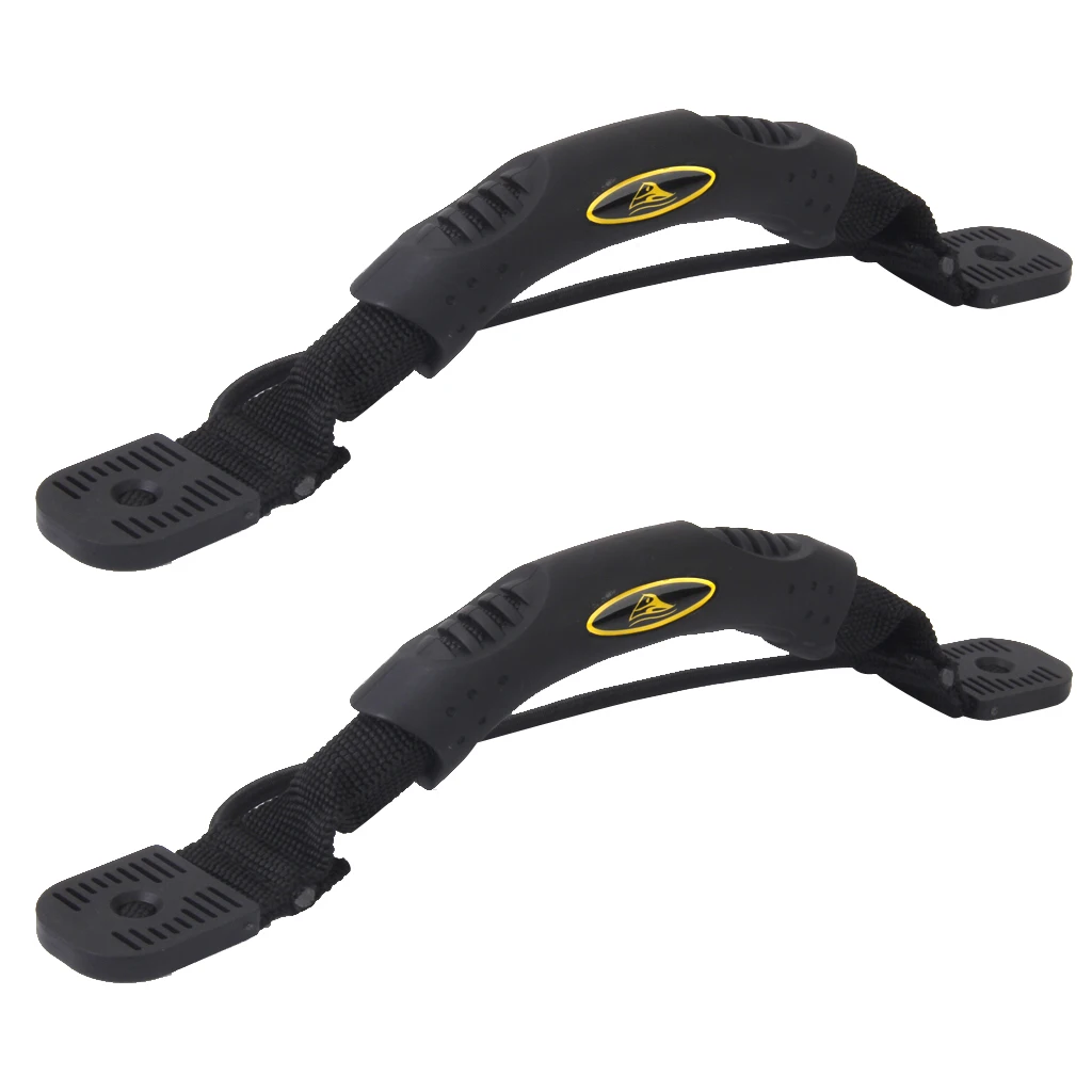 2pcs Black Kayak Canoe Side Mount Carry Handle with Elastic Bungee Cord Replacement