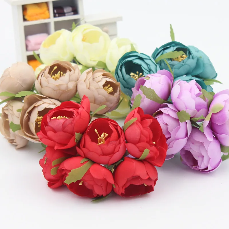 

1Bouquet Artificial Rose Silk Flower Peony Flowers Wedding Bouquet Wedding Bridal Decor Rose Flowers For DIY Scrapbooking