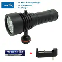 Professional Underwater Video Lighting Scuba Diving LED Torch Mount XM L2 U2 18650 Dive Flashlight Lamp Spearfishing Equipment