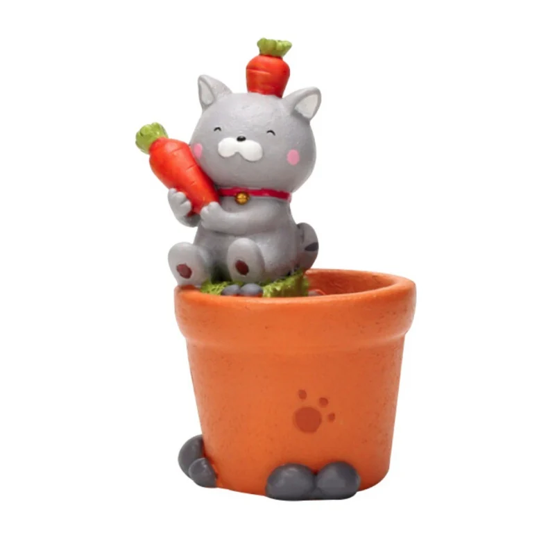 Милый мультфильм Кот цветочные горшки декоративная стойка Смола контейнер для растений горшок для дома сад украшение для офисного стола