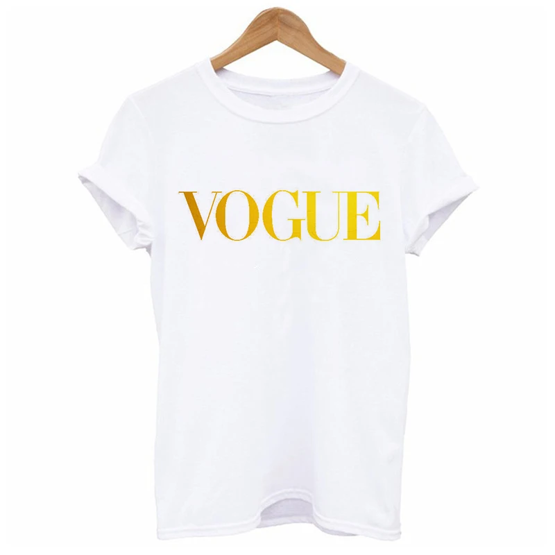 Женская Винтажная Футболка с принтом VOGUE Harajuku Повседневная футболка лето