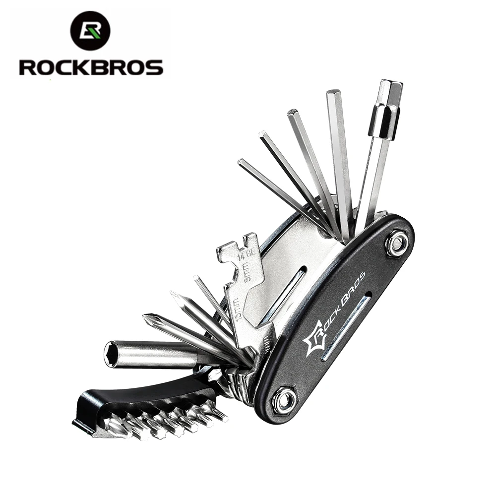 16 in 1 RockBros Bicycle Repair Tool Bike Pocket Multi Folding Tool Functio K5C7