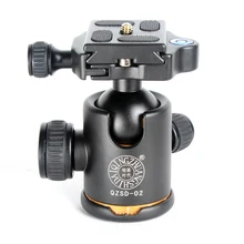 QZSD-02 Q-02 Q02 Aluminum Tripod Ball Head Ballhead Quick Release Plate Pro Camera Tripod Max load to 15kg