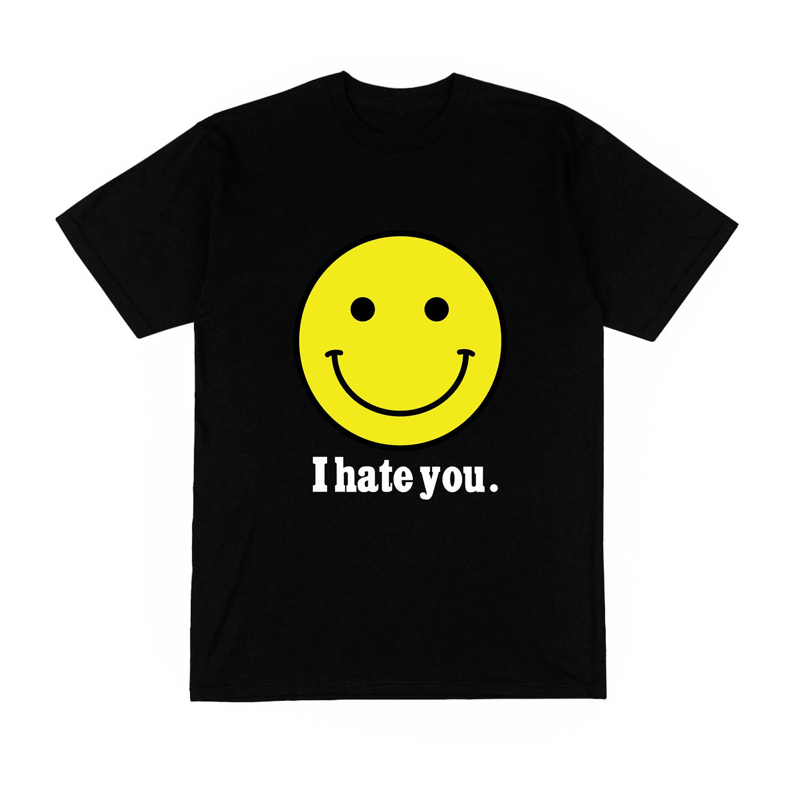 Womens T Shirt Homme Je Te Deteste Smiley Sourire Humour Logo I Hate You Couple Amour T Shirts Aliexpress