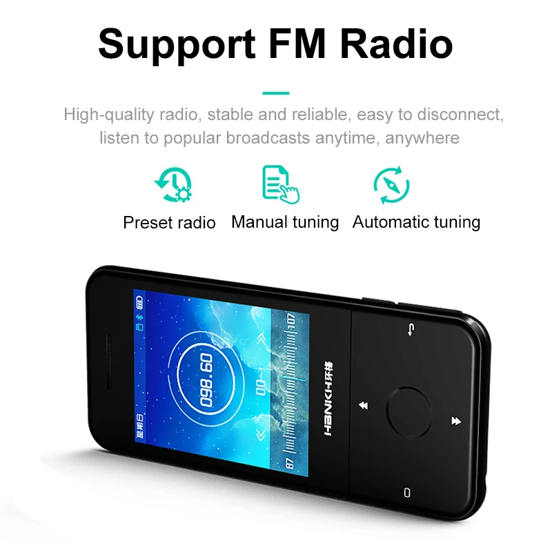 Mp3 плеер HBNKH с Bluetooth радио FM Портативный Hi Fi mp3 видеоплеер диктофон экран 2 4 дюйма