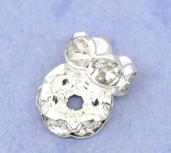 

DoreenBeads 100 silver color Rondelle Spacer Beads 8mm (B10186)