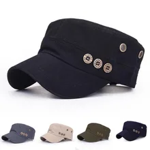 Мужская и женская военная плоская шляпа, бейсболка, хлопок, с воздушным отверстием, регулируемая для улицы, лето, весна, WHShopping